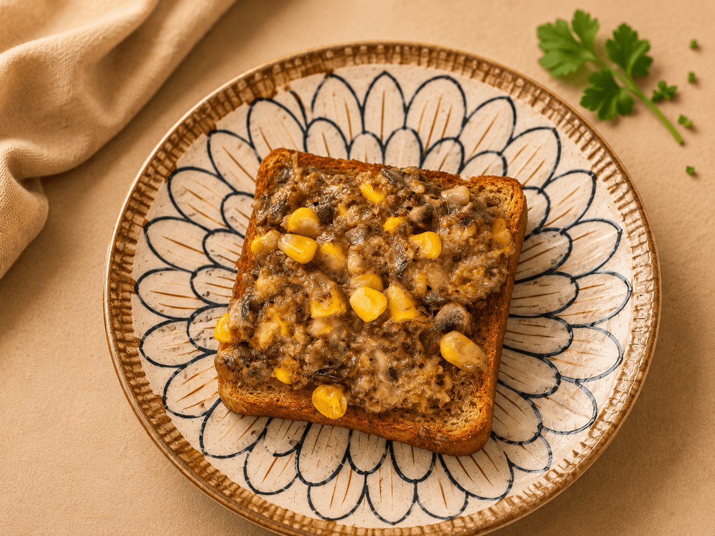 mushroom-corn-sandwich